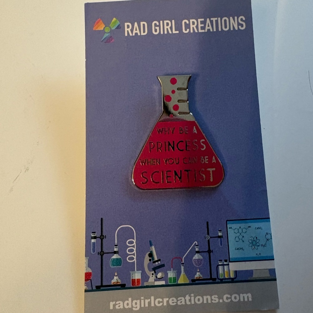 Rad Girl Creations Pink Scientist Beaker Enamel Pin
